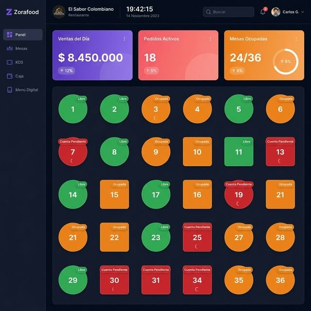 Dashboard Zorafood — Panel de Control Restaurante